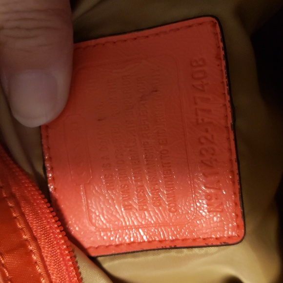 Coach Vibrant Orange Crossbody  10"x10" Washable Vinyl     (#76) - Picture 10 of 11
